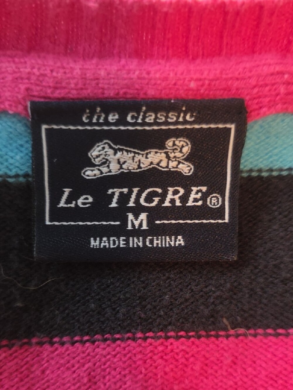 Le Tigre Rainbow Striped V-Neck Sweater Sz M - Picture 4 of 5
